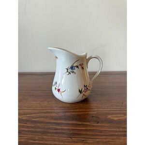 B.I.A. Cordon Bleu France Porcelain Floral Creamer Pitcher White with Repair